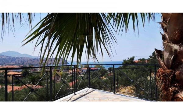 Sea view from the terrace of a villa in Anaxos, Lesvos